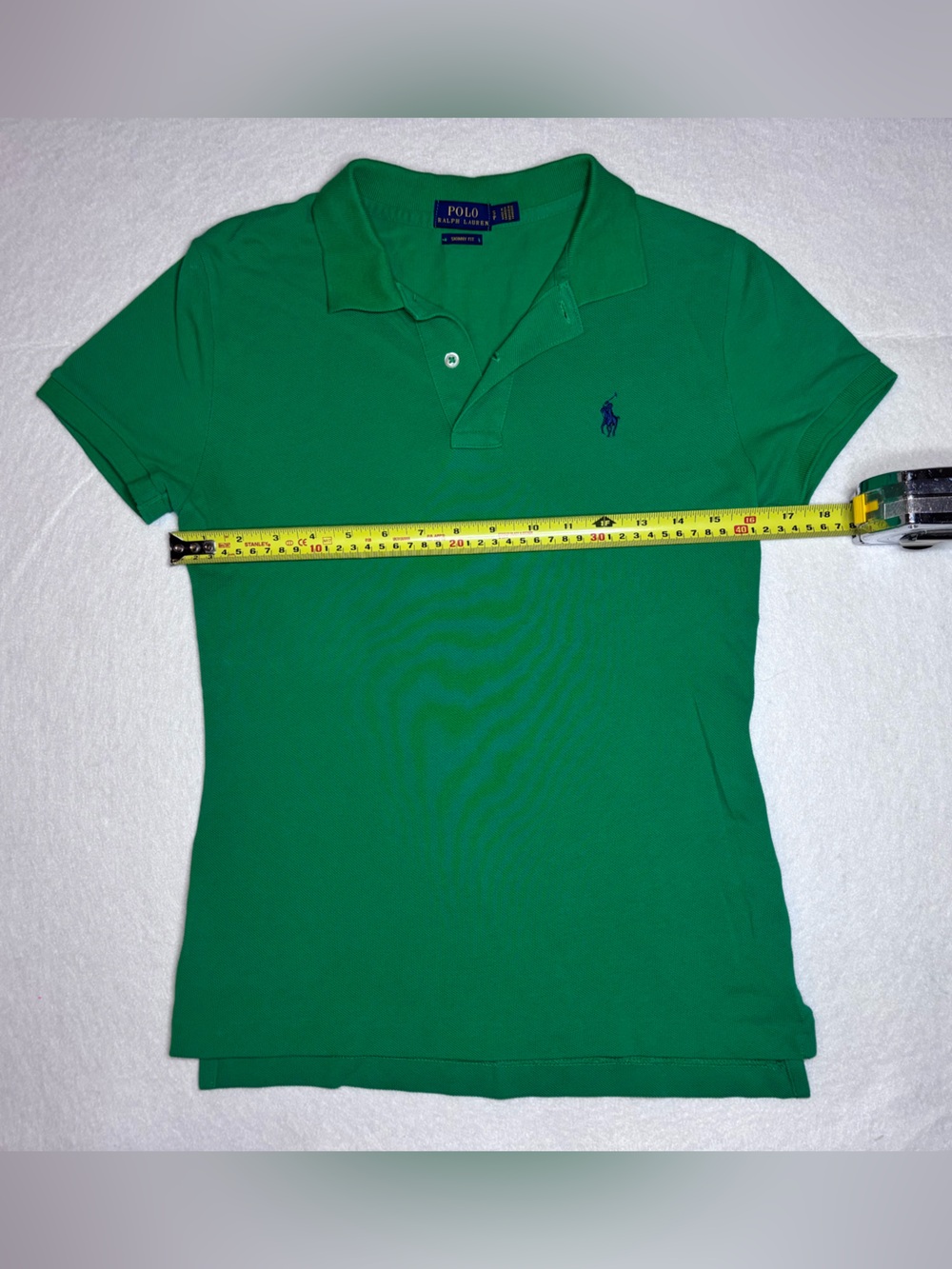 Ralph Lauren Slim Fit Kelly Green Classic Polo Tee - Women's Size Small - Picture 5 of 7